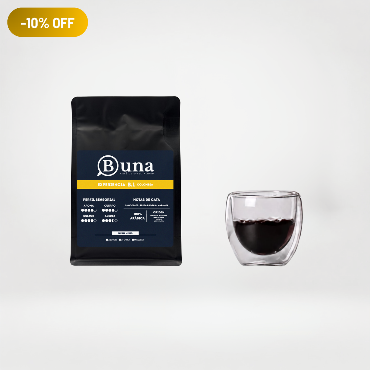 Pack Colombia 250 gr + 1 Taza Espresso